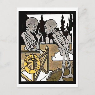Postal de dos esqueletos