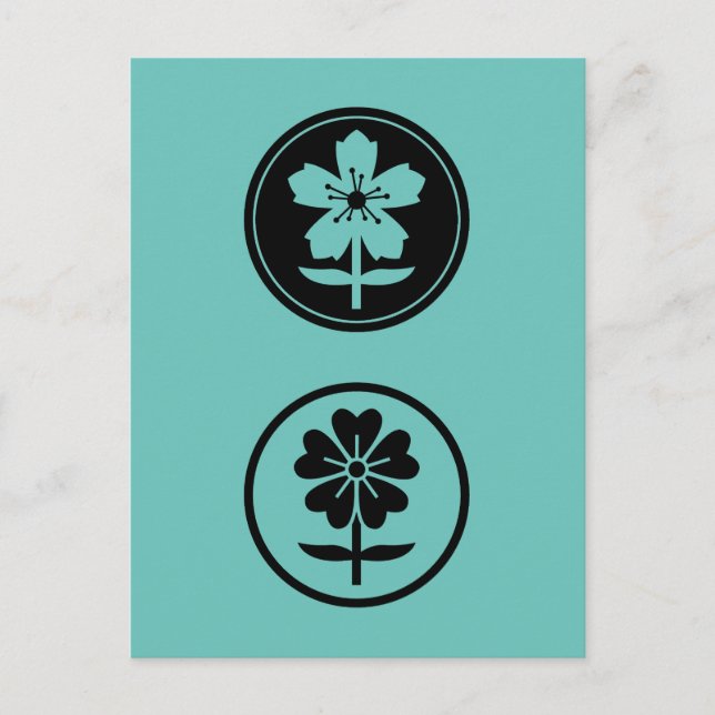 postal de dos flores (Anverso)