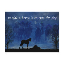 Postal de dos toros de caballo de carreras