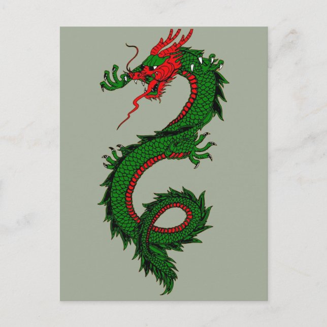 Postal de dragón chino (Anverso)