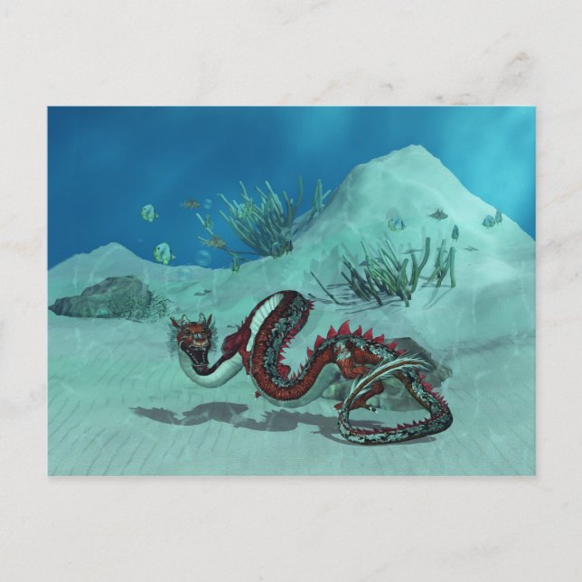 Postal de dragón de agua chino / japonés (Anverso)