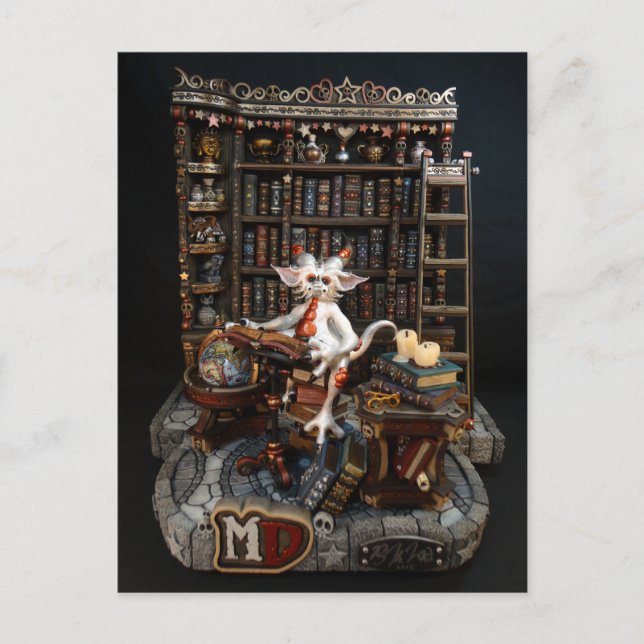 Postal de dragón de biblioteca (Anverso)