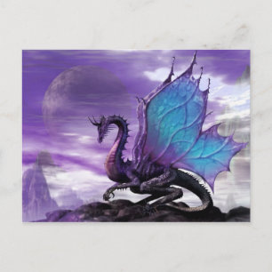 Postal de dragón morado Tarjeta de felicitación