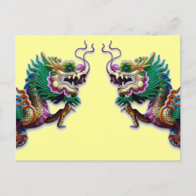 Postal de dragones gemelos (Anverso)