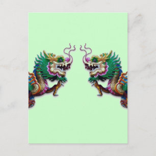 Postal de dragones gemelos