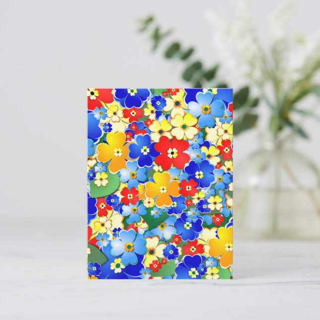 Postal de ducha de flores (Anverso de pie)