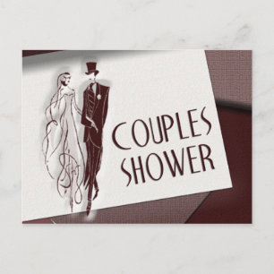Postal de ducha de matrimonio para parejas
