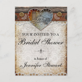 Postal de ducha para novias en un país de granero 