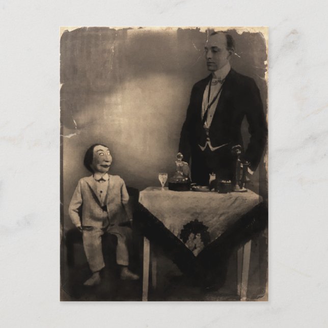 Postal de Dummy Ventriloquista Vintage (Anverso)