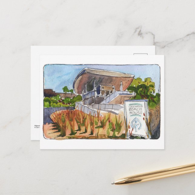 Postal de Edgewater Beach House (Anverso/Reverso In Situ)