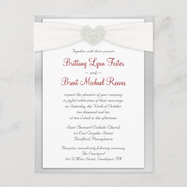 Postal de ejemplo de invitación de boda (Anverso)