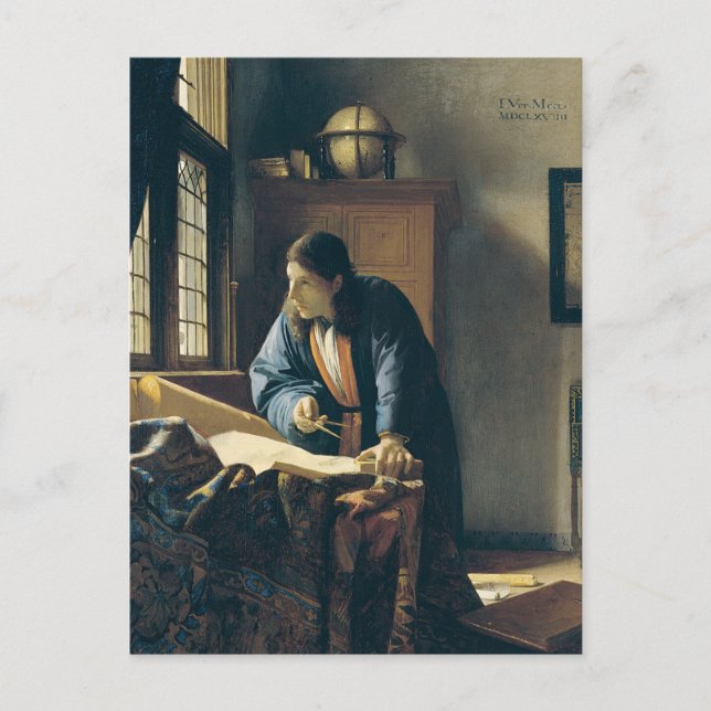 Postal de El geógrafo de Johannes Vermeer (Anverso)