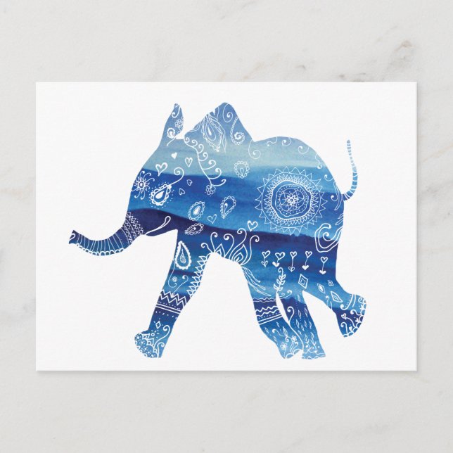 Postal de elefante de Mandala (Anverso)