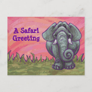 Postal de elefante lindo Personalizable