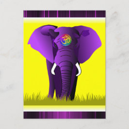 Postal de Elefante Púrpura