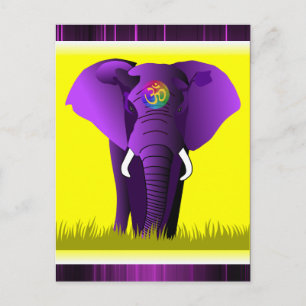 Postal de Elefante Púrpura
