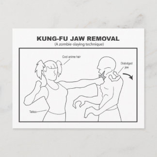 Postal de eliminación de mandíbula de Kung-Fu