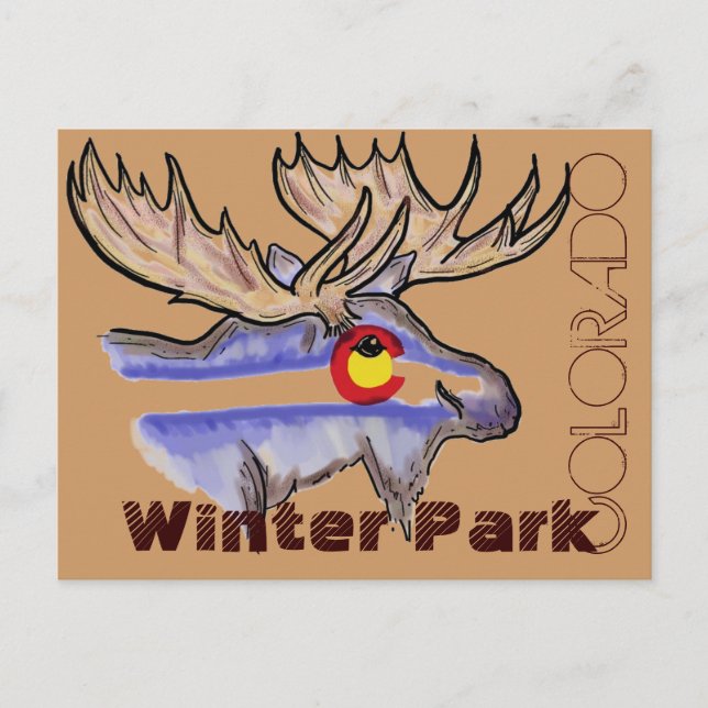 Postal de elk de Winter Park Colorado (Anverso)