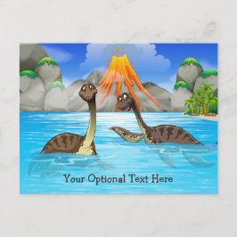 Postal de encargo del texto de los dinosaurios