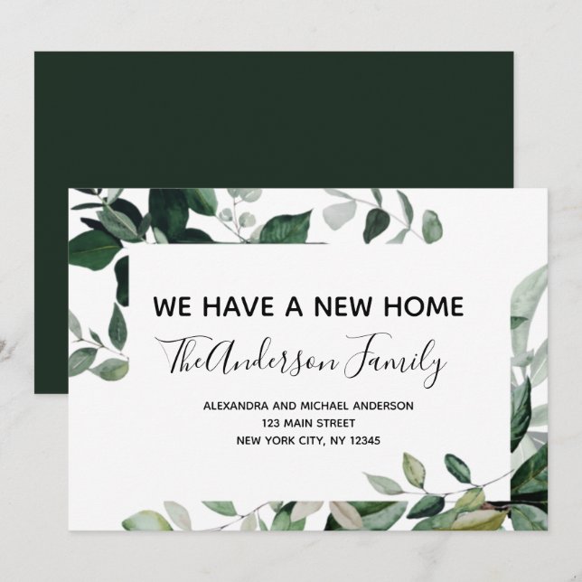 Postal de energía verde de Eucalyptus con Invitaci (Anverso / Reverso)