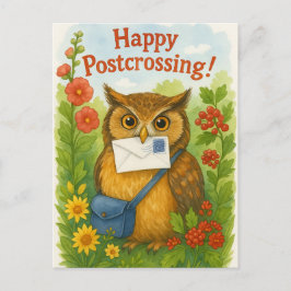 Postal de envío de correo de búho de correo de ave