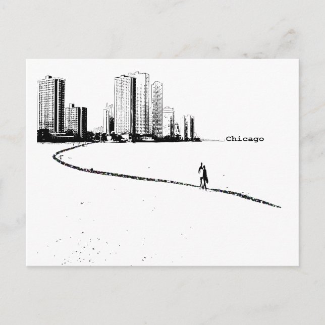 Postal de época de los amantes de Chicago (Anverso)