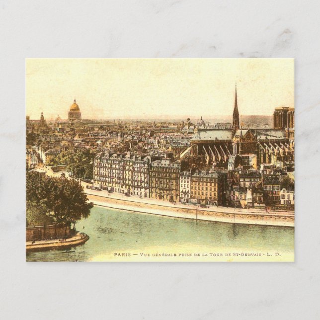 Postal de época de París (Anverso)