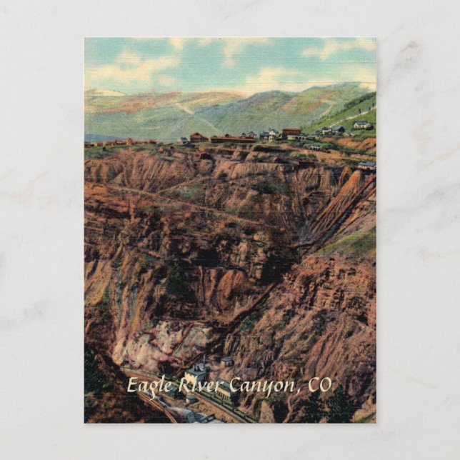 Postal de época del cañón del río Eagle (Anverso)