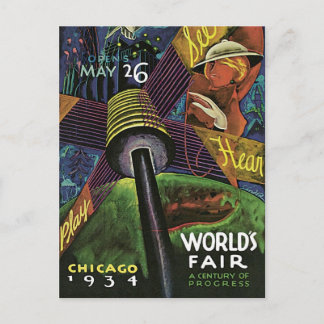 Postal de época del mundo de Chicago de 1934