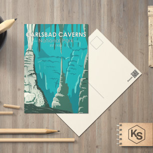 Postal de época del Parque Nacional Carlsbad Caver