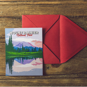 Postal de época del Parque Nacional Mount Rainier