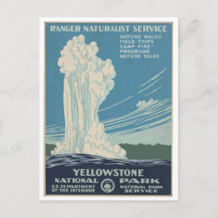 Postal de época del Parque Nacional Yellowstone