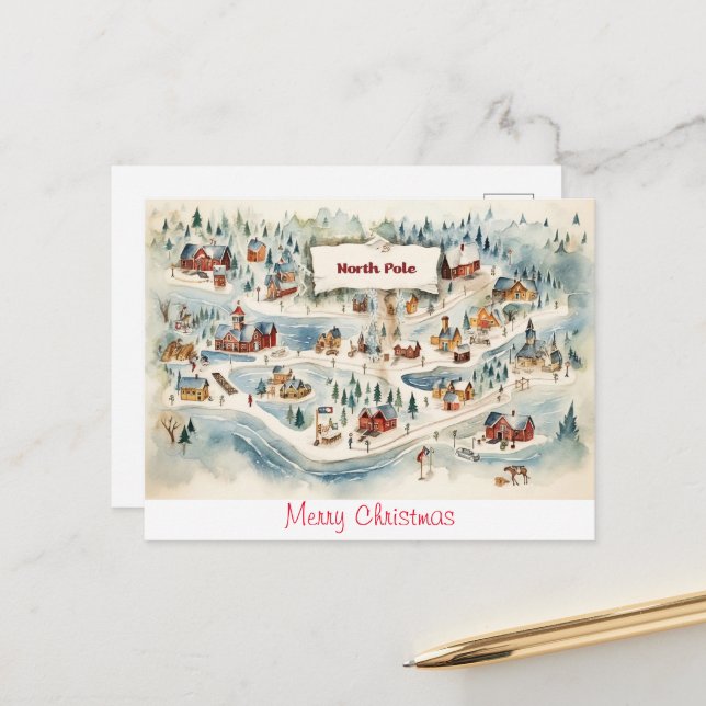 Postal de época Feliz Navidad (Anverso/Reverso In Situ)