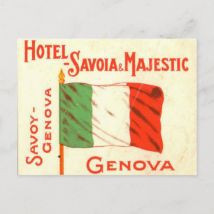 Postal de época - Hotel Savoia Genova Italia
