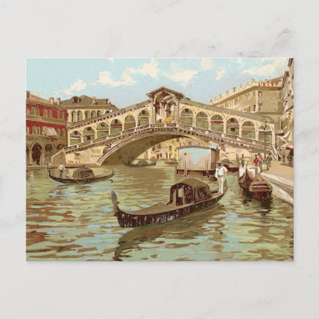 Postal de época Ponte de ponte di Rialto, Venezuel (Anverso)