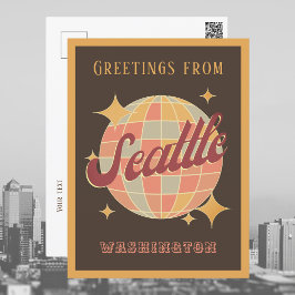 Postal de época retro de Seattle City Washington