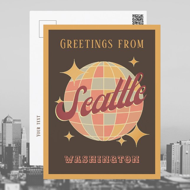 Postal de época retro de Seattle City Washington (Subido por el creador)