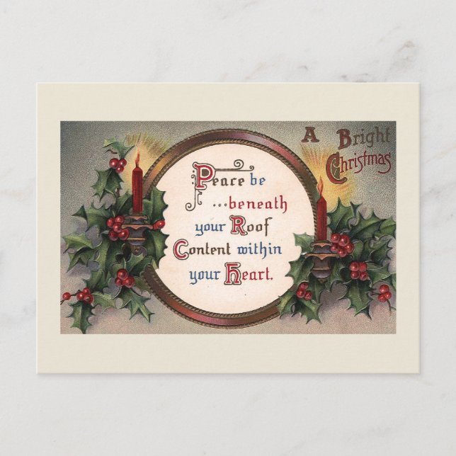 Postal de época "Un Navidad brillante" (Anverso)