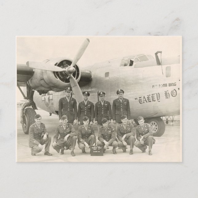 Postal de equipo B-24 de la Segunda Guerra Mundial (Anverso)