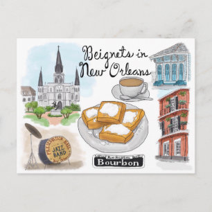 Postal de esbozo de viaje: Beignets de Nueva Orlea