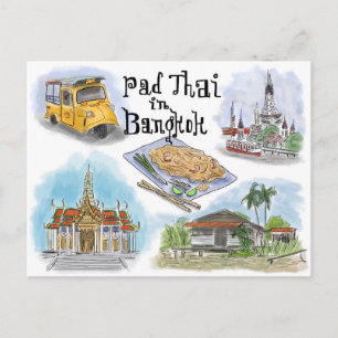 Postal de esbozo de viaje: Pad tailandés en Bangko