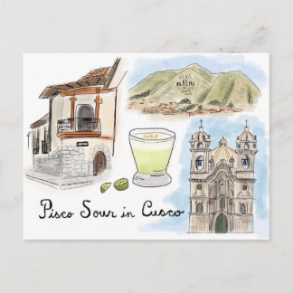 Postal de esbozo de viaje: Pisco Sour en Cusco, Pe