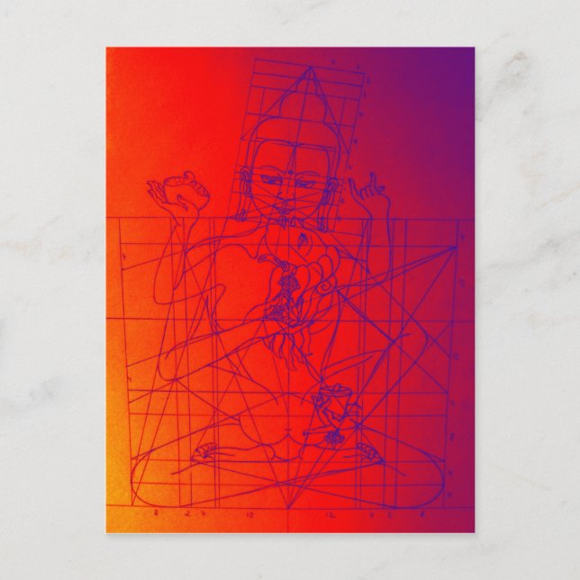 Postal de esbozo Vajrasattva y Consort (Anverso)