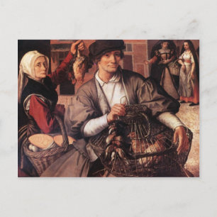 postal de escena de mercado