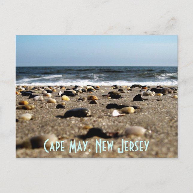 Postal de escena de NJ Beach de Cape May (Anverso)