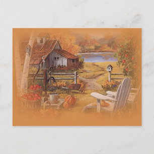 Postal de escena de otoño