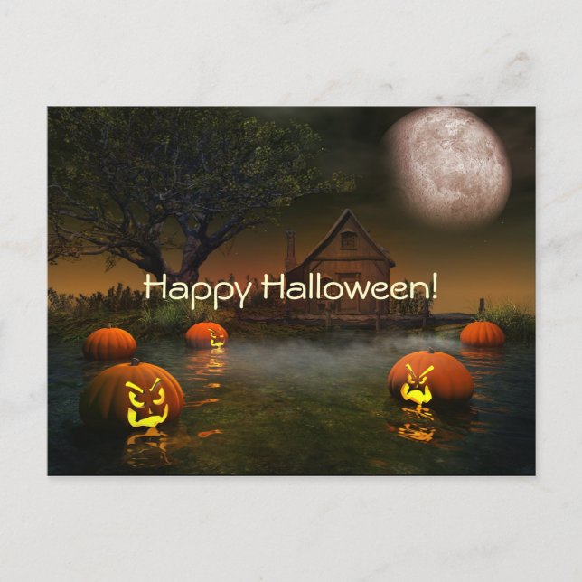 Postal de escenas espeluznantes de Halloween (Anverso)