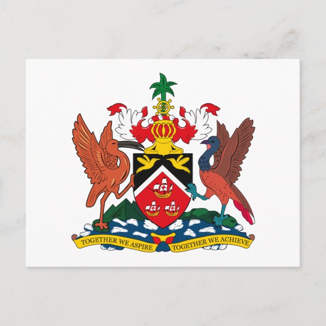Postal de escudo de armas de Trinidad y Tobago (Anverso)