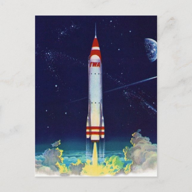 Postal de espacio vintage (Anverso)