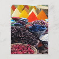 postal de especias de mercado marrakech